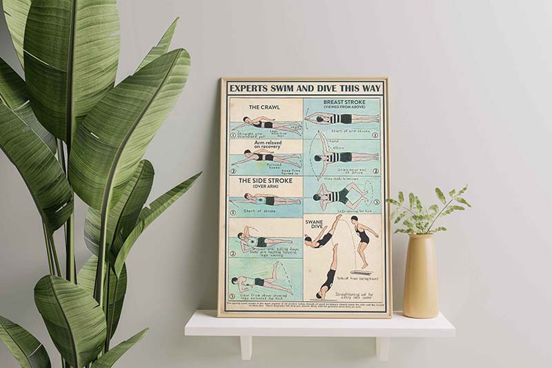 Skitongifts Wall Decoration, Home Decor, Decoration Room Experts Swim And Dive This Way-TT2809