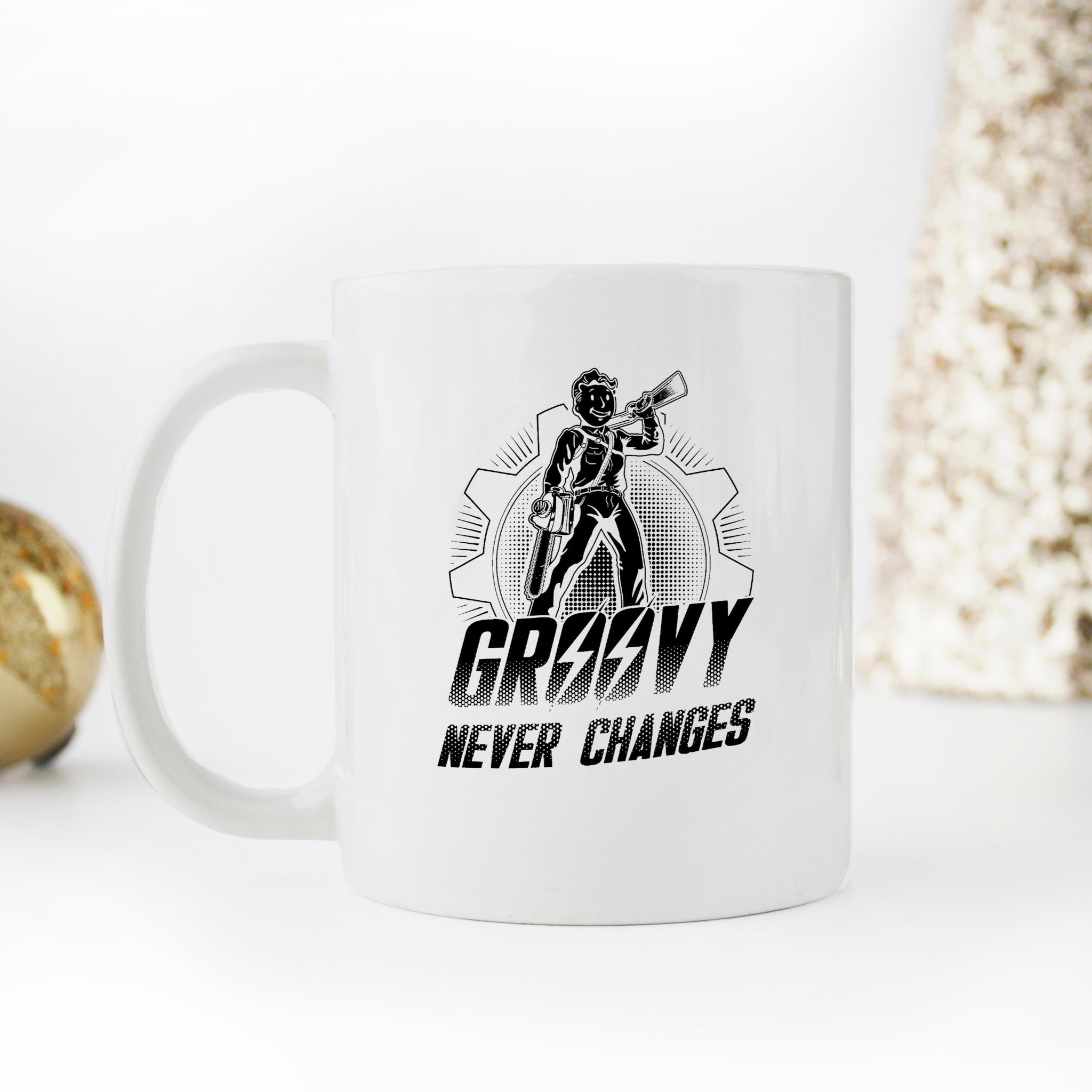 Skitongifts Funny Ceramic Novelty Coffee Mug Fallout Evil Dead Groovy Never Changes 1P4kv4E