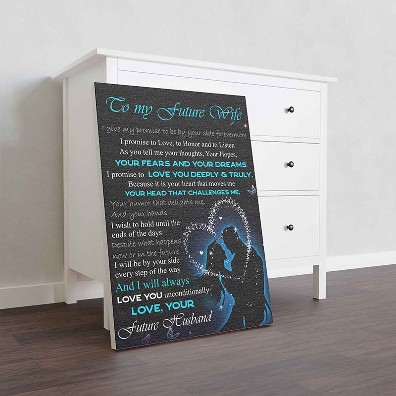 Skitongifts Wall Decoration, Home Decor, Decoration Room Family To Future Wife I Give My Promise To Be Your Side Forever-TT3012