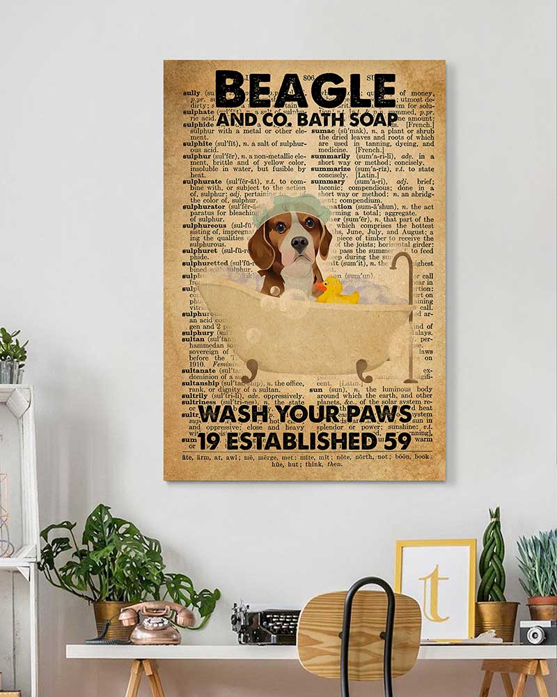 Fancy Pug in Bathtub Bath Soap Established Wash Your Paws Beagle-VT1606