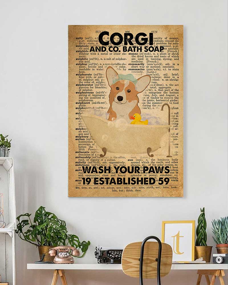 Fancy Pug in Bathtub Bath Soap Established Wash Your Paws Corgi-VT1606