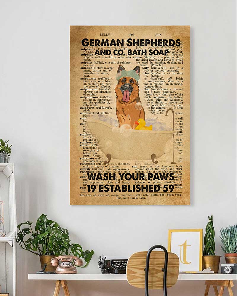 Fancy Pug in Bathtub Bath Soap Established Wash Your Paws German Shepherds-VT1606