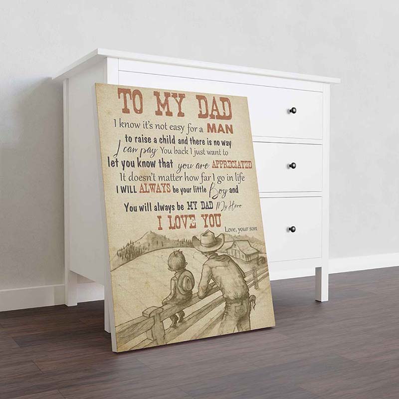 Skitongifts Wall Decoration, Home Decor, Decoration Room Farmer to My Dad I Know It's Not Easy For A Man - Best for Dad-TT1110