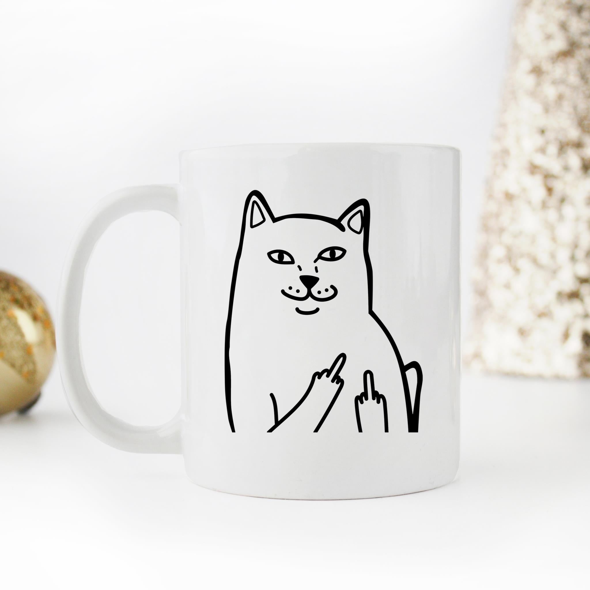Skitongifts Funny Ceramic Novelty Coffee Mug Fcku Cat Lord Nermal 0PG6yMG