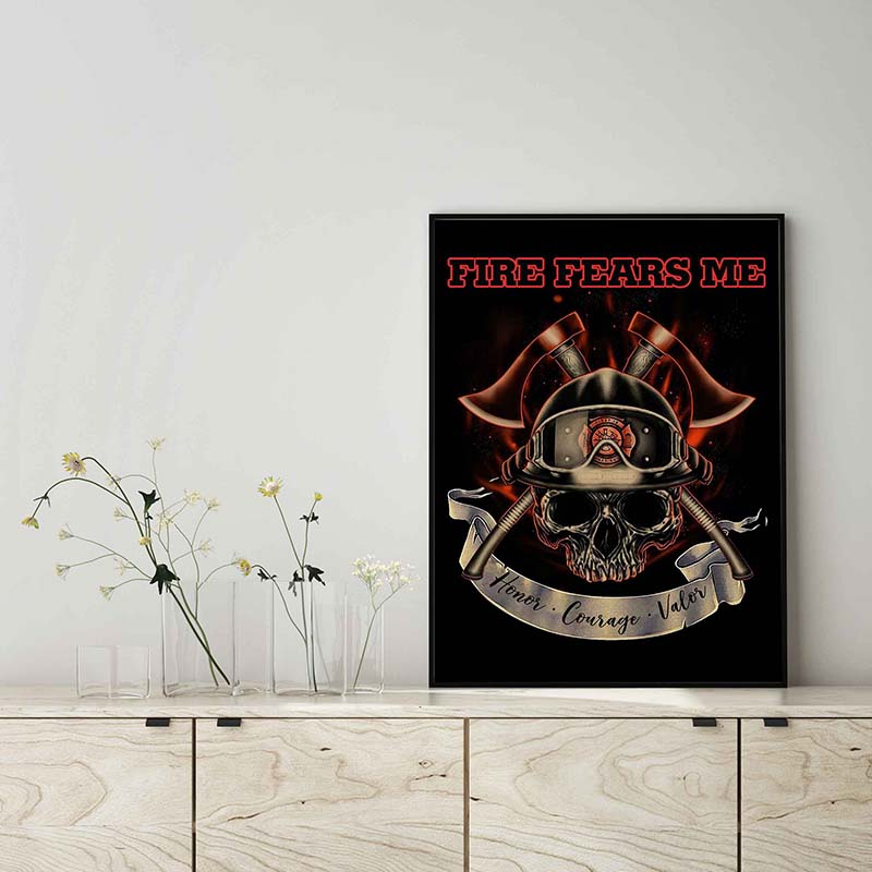 Skitongifts Wall Decoration, Home Decor, Decoration Room Firefighter Fire Sleketon TT2102