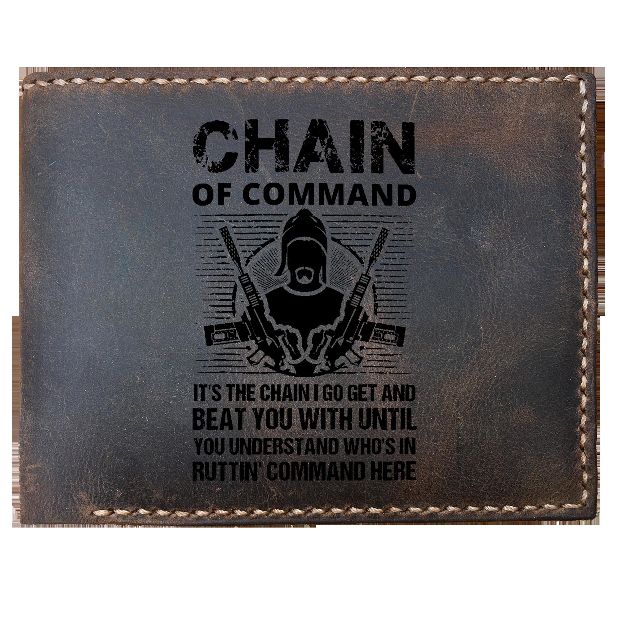 Skitongifts Funny Custom Laser Engraved Bifold Leather Wallet For Men, Firefly Serenity Chain Of Command Funny