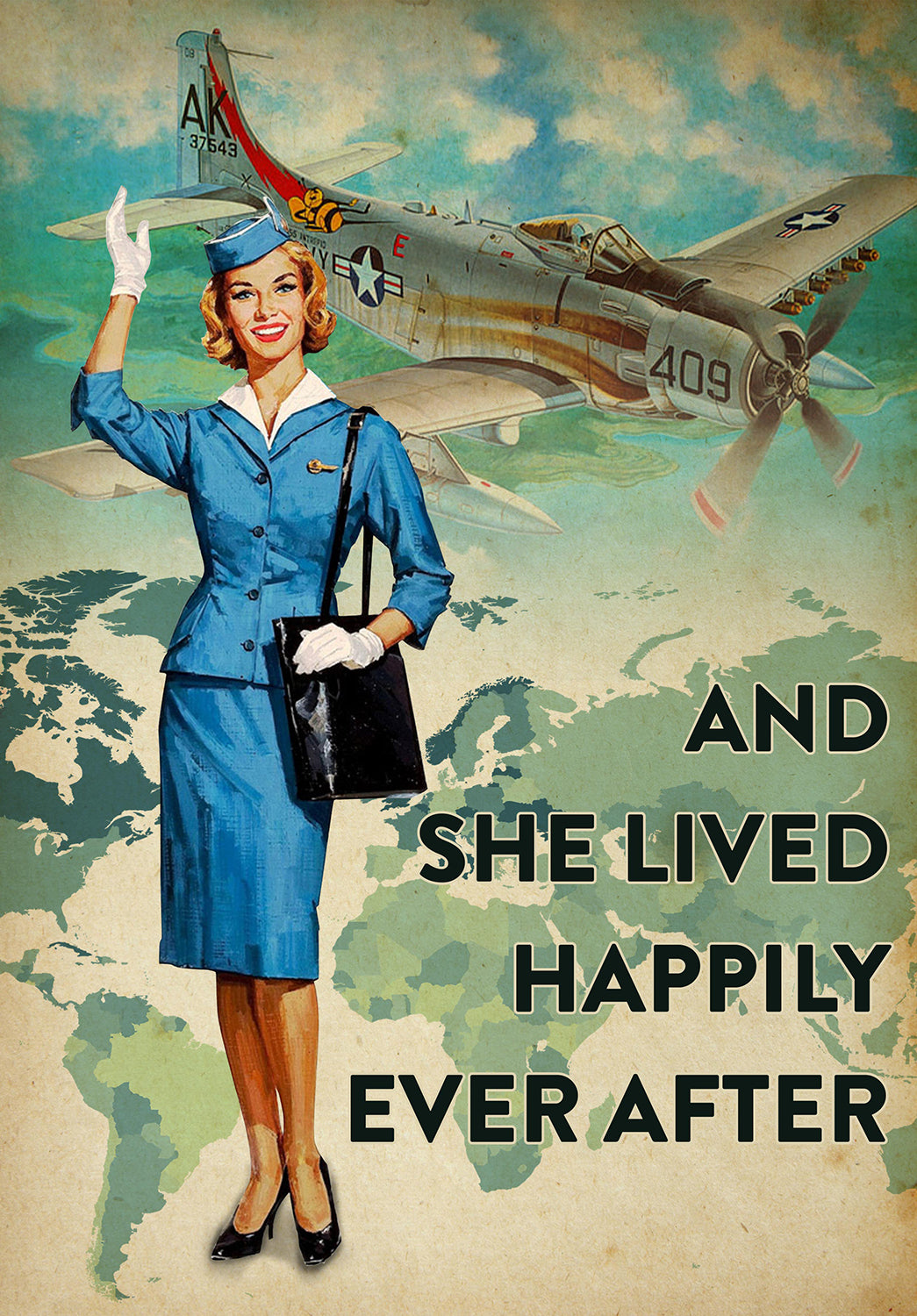 Flight Attendant Girl She Lived Happily-TT0208