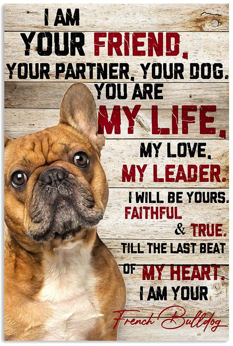 French Bulldog I Am Your Friend Partner You Are Life Leader Dog Pet Love Quote