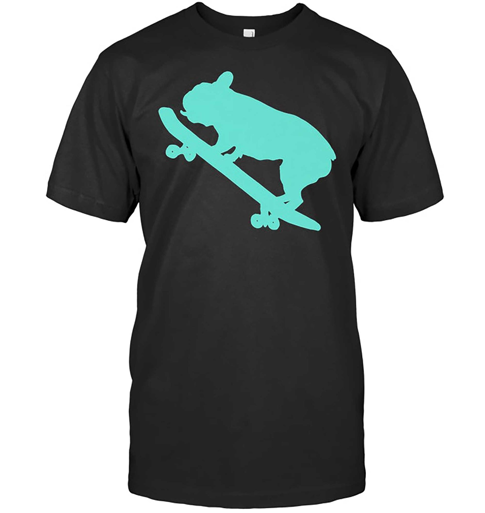 Skitongift-French-Dog-Skateboarding-Funny-Shirts-Hoodie-Sweater-Short-Sleeve-Casual-Shirt