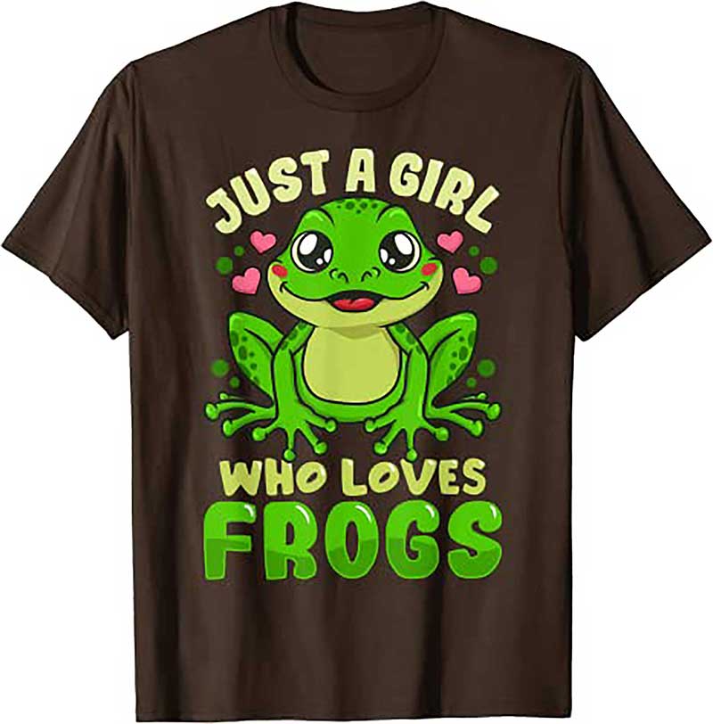 Skitongift Frog Just a Girl Who Loves Frogs Funny Frog Lover Gift T Shirt