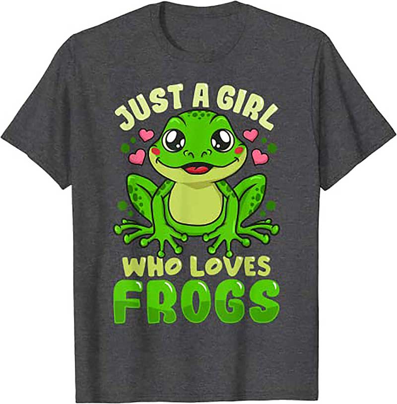 Skitongift Frog Just a Girl Who Loves Frogs Funny Frog Lover Gift T Shirt