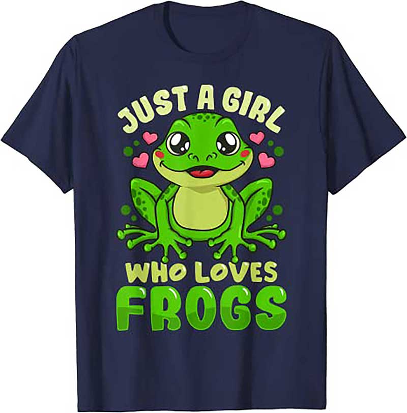 Skitongift Frog Just a Girl Who Loves Frogs Funny Frog Lover Gift T Shirt