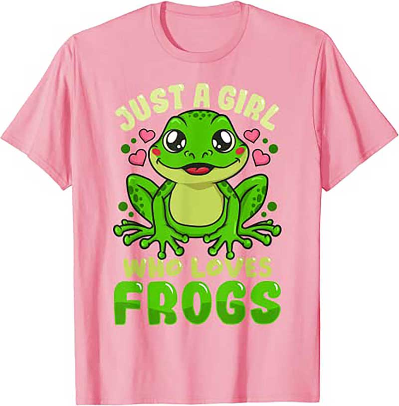 Skitongift Frog Just a Girl Who Loves Frogs Funny Frog Lover Gift T Shirt