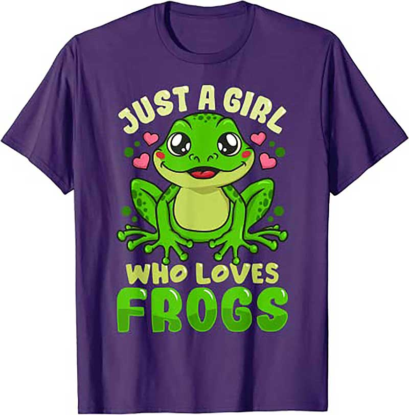 Skitongift Frog Just a Girl Who Loves Frogs Funny Frog Lover Gift T Shirt