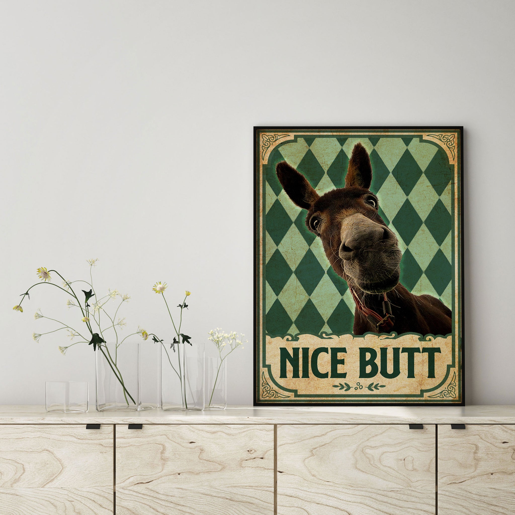 Fun Nice Butt Donkey Art Funny-MH0208