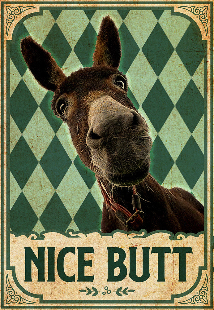 Fun Nice Butt Donkey Art Funny-MH0208