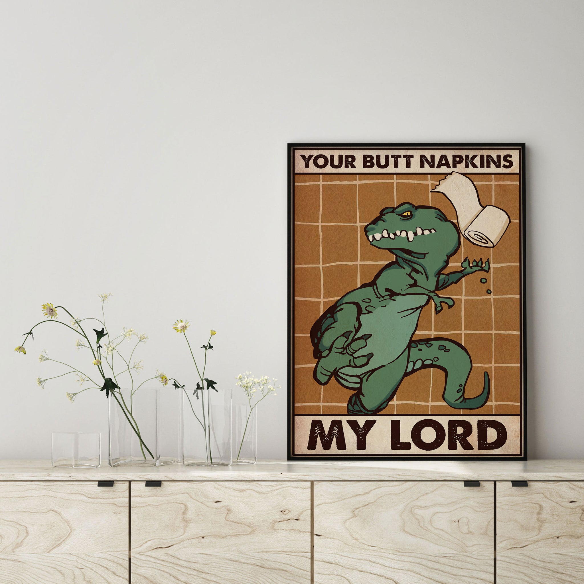 Funny Trex Your Butt Napkins My Lord Dinosaur-MH1008