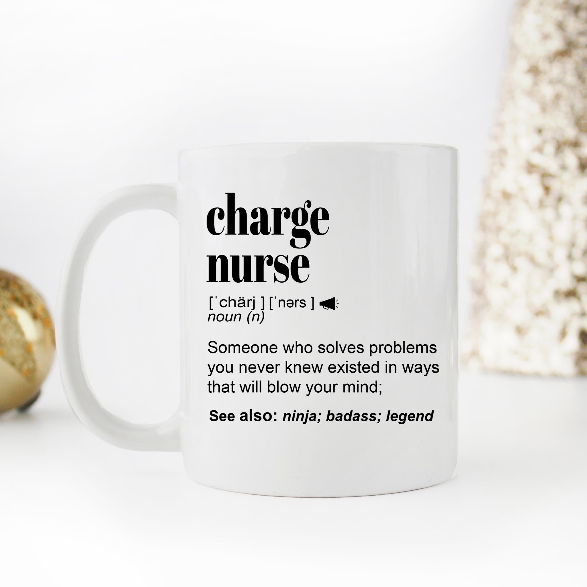 Skitongifts Funny Ceramic Novelty Coffee Mug Funny Charge Nurse Appreciation, Thank You mzZOdkA