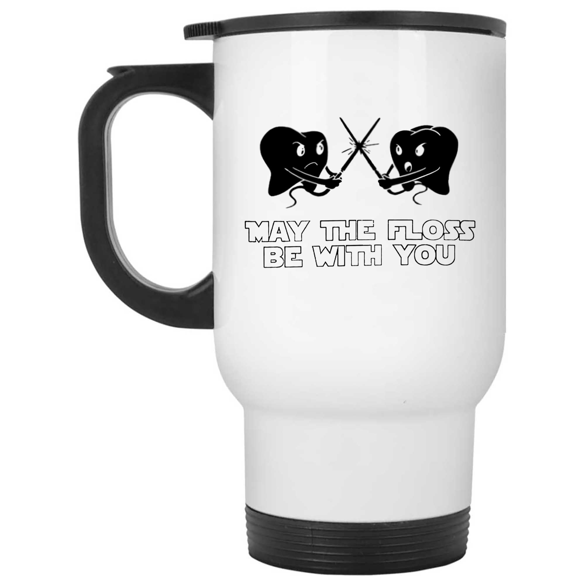 Skitongifts Funny Ceramic Novelty Coffee Mug Funny Dental Hygienist May The Floss Be With You For Dentist Assistants O5GoSAK
