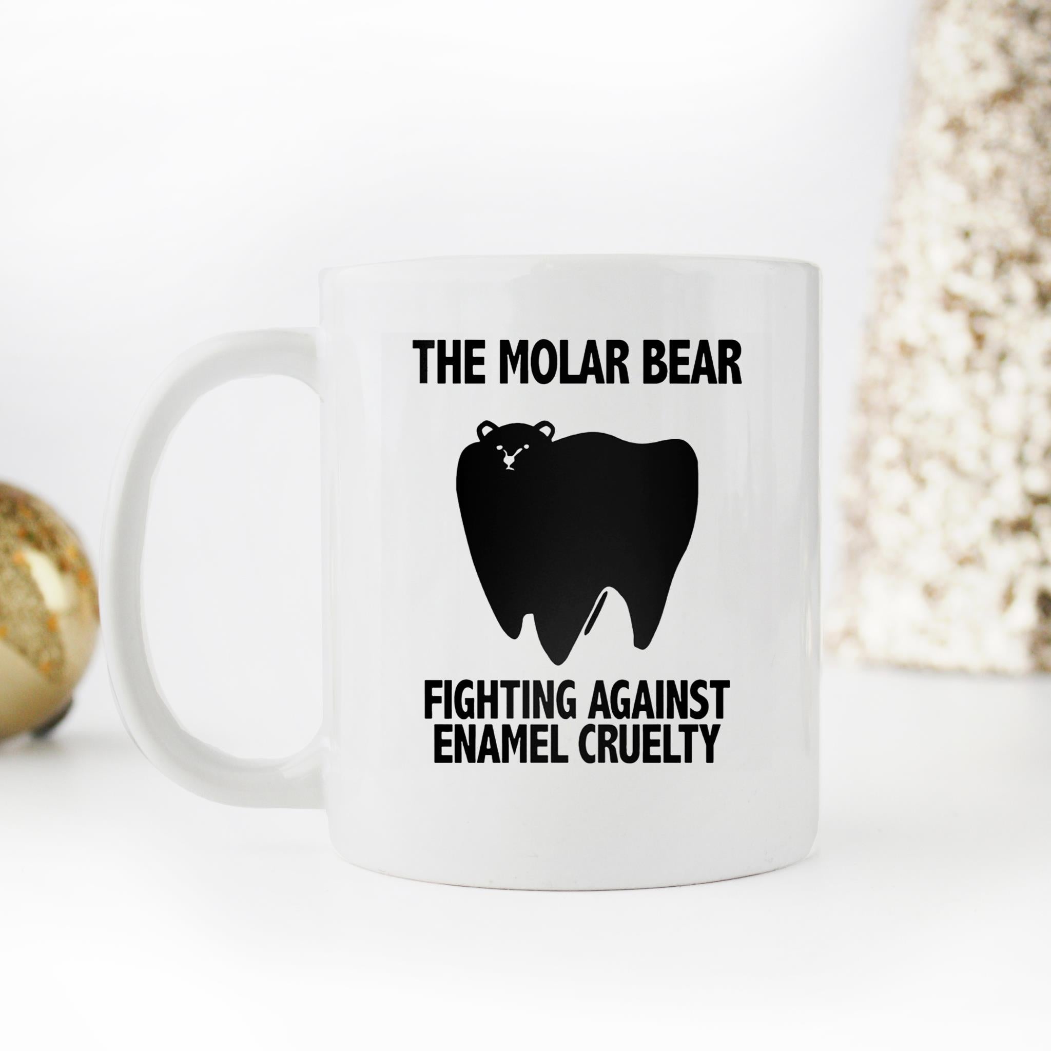 Skitongifts Funny Ceramic Novelty Coffee Mug Funny Dental Hygienist The Molar Bear Dentist Assistant gC8VJKO