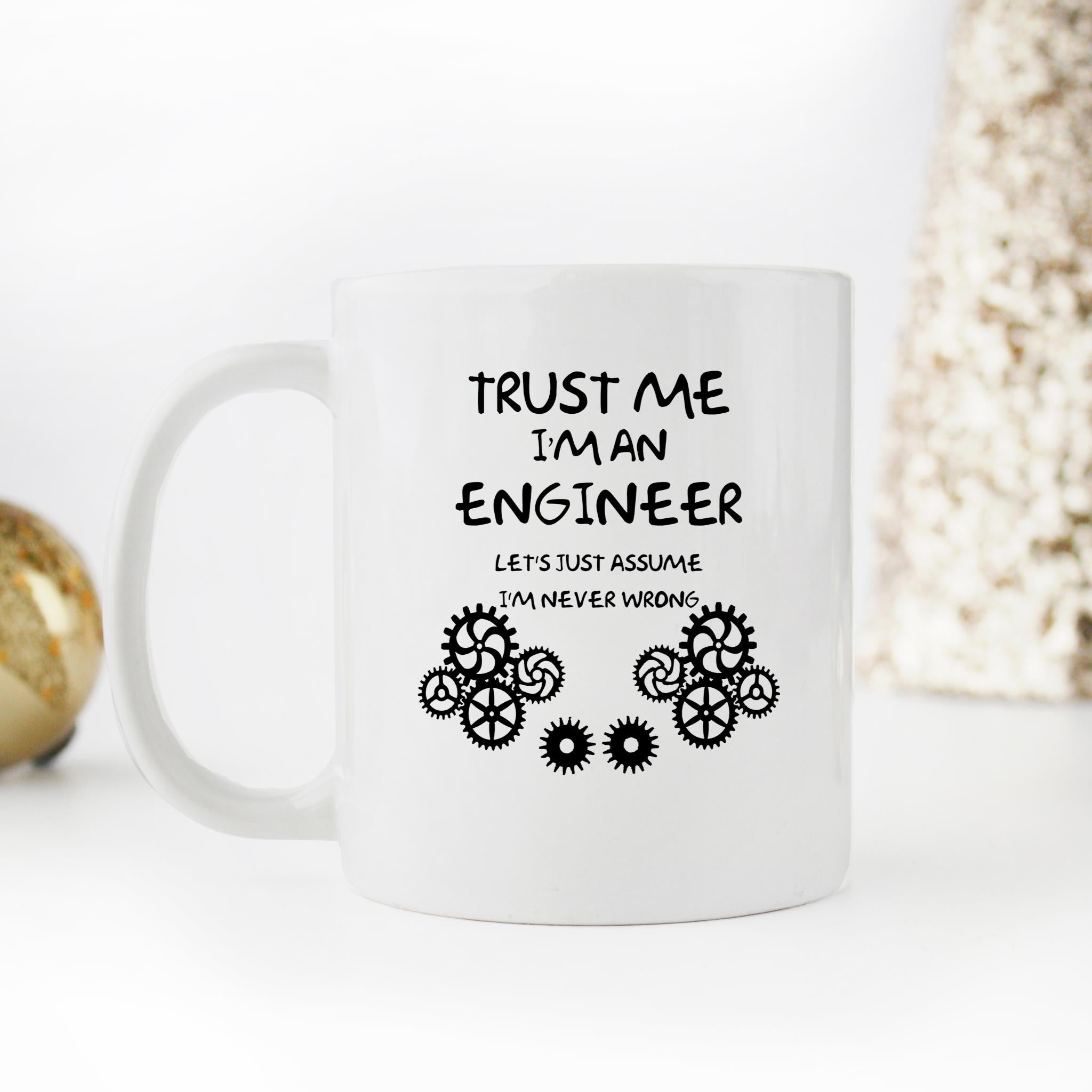 Skitongifts Funny Ceramic Novelty Coffee Mug Funny Engineer Unique Christmas Idea Trust Me I'm An Engineer HxRss4u