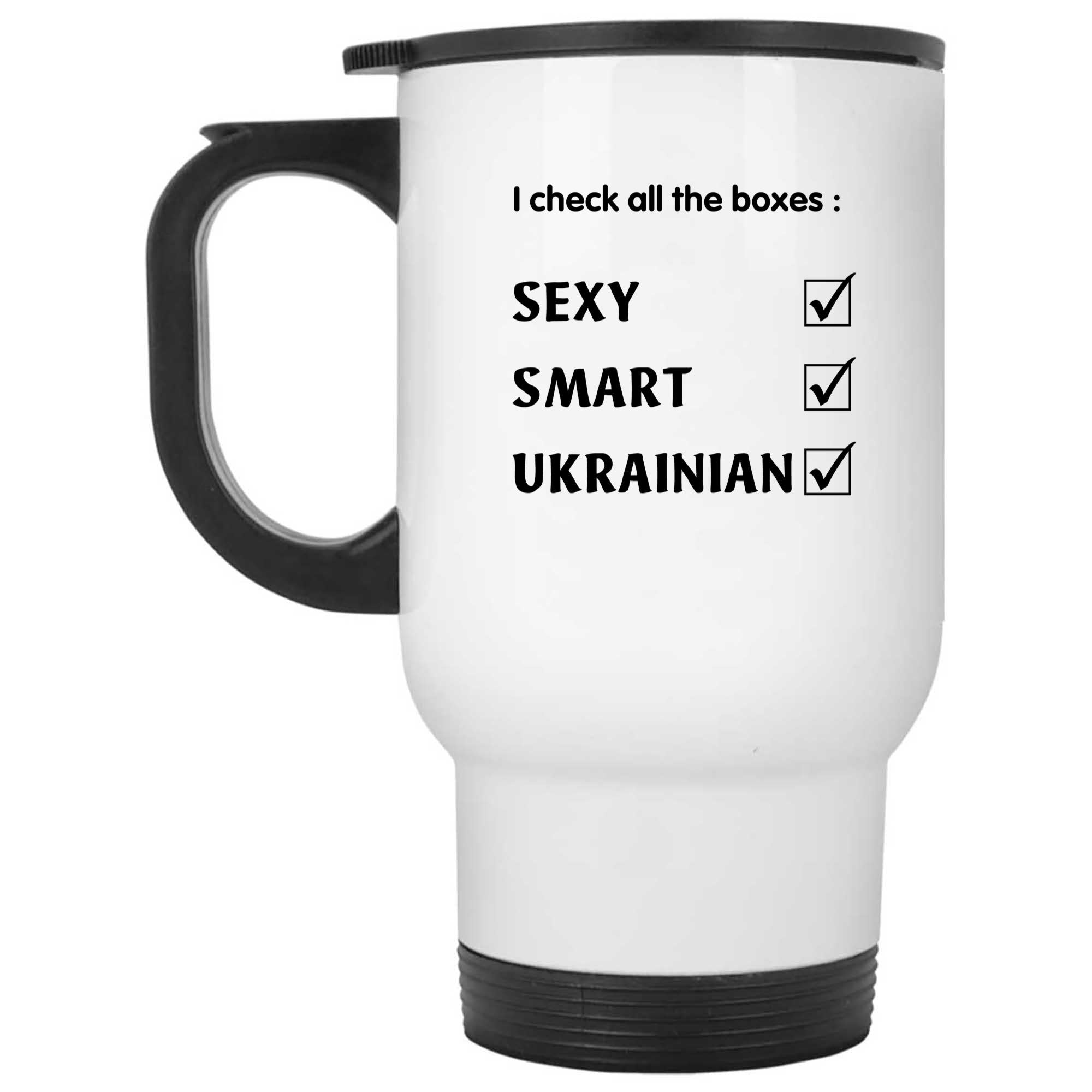 Skitongifts Funny Ceramic Novelty Coffee Mug Funny For Ukrainian. Check All Boxes Sexy Smart Ukrainian CRoH6hd