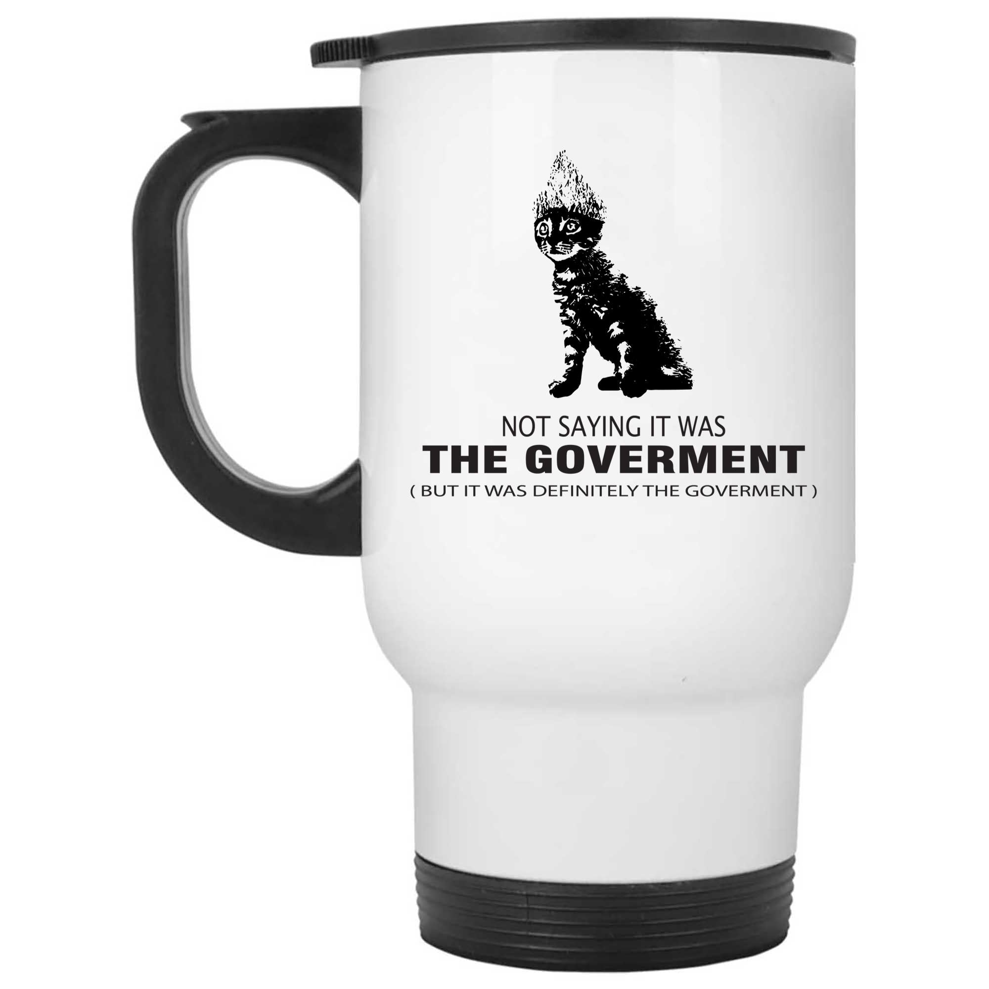 Skitongifts Funny Ceramic Novelty Coffee Mug Funny Halloween Cat Tin Foil Hat Conspiracy, Not Saying It Was The Government 1digTe6