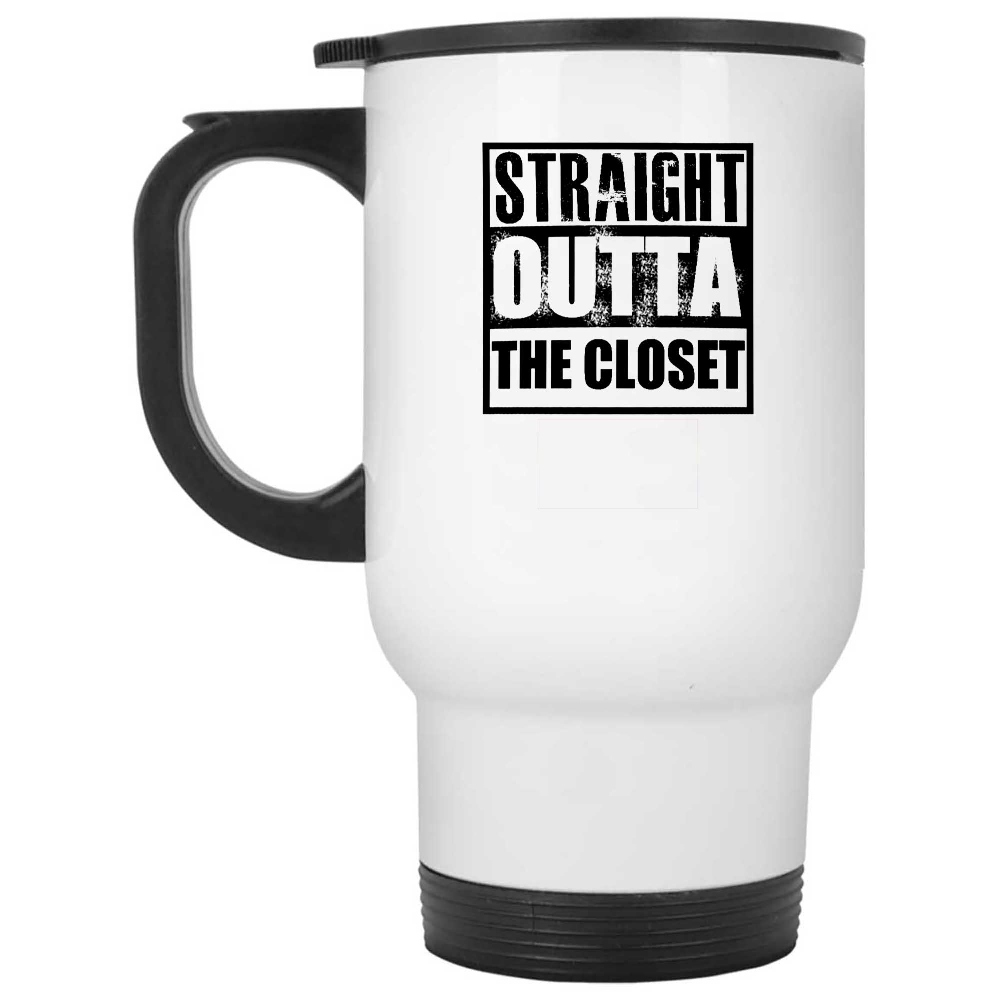 Skitongifts Funny Ceramic Novelty Coffee Mug Funny Lgbt Pride Month Straight Outta Closet BO8rs4Z