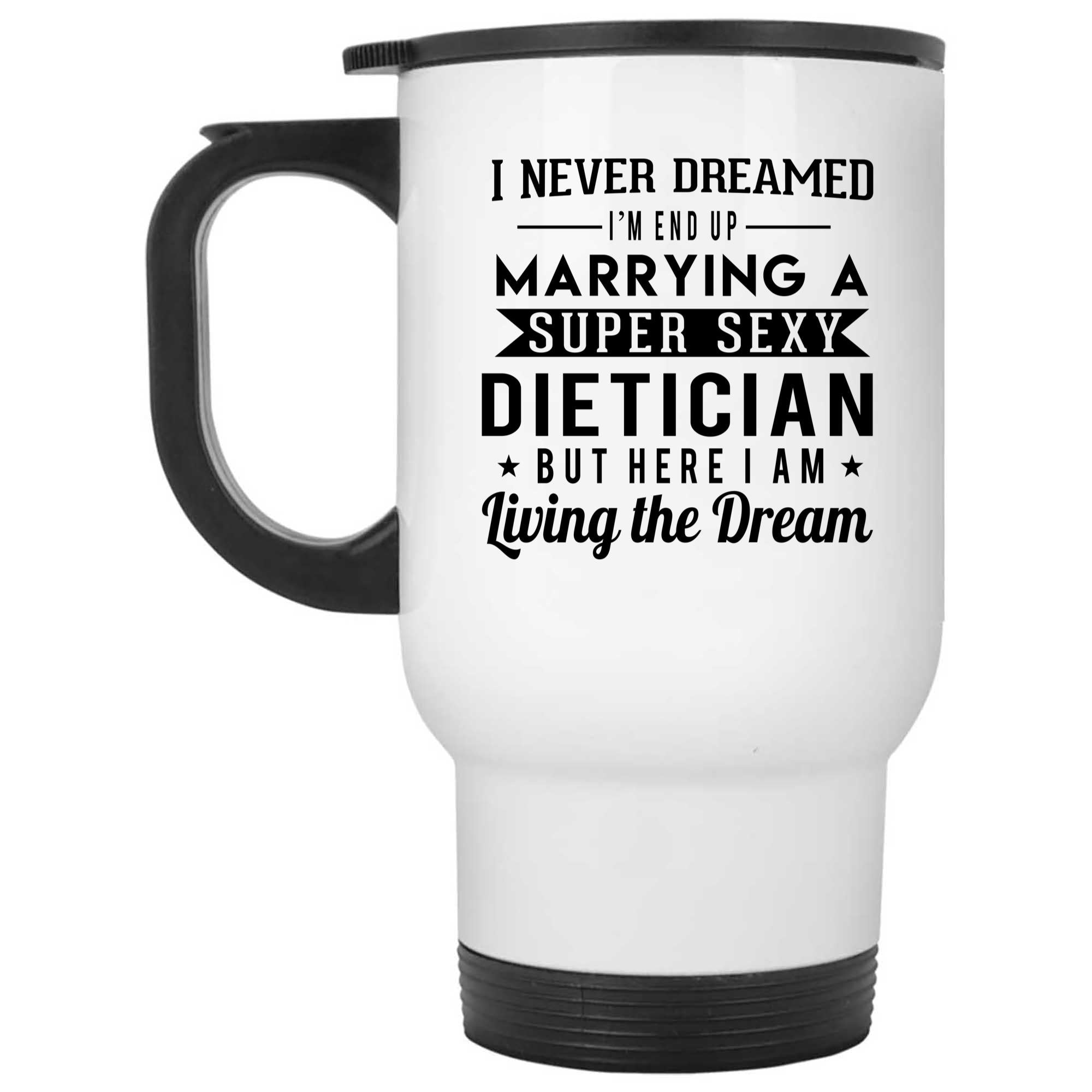 Skitongifts Funny Ceramic Novelty Coffee Mug Funny Married To A Dietician Mug For Women Men. bHyq043