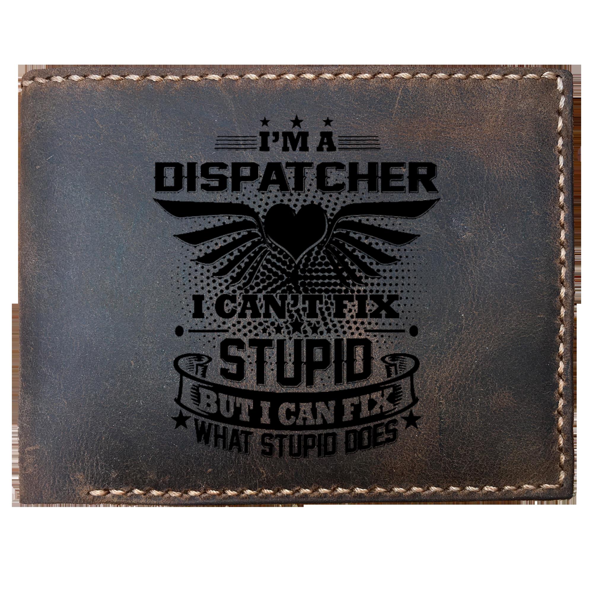Skitongifts Funny Custom Laser Engraved Bifold Leather Wallet For Men, Funny Police Travel For Your Dad Mom Friend As Seen On
