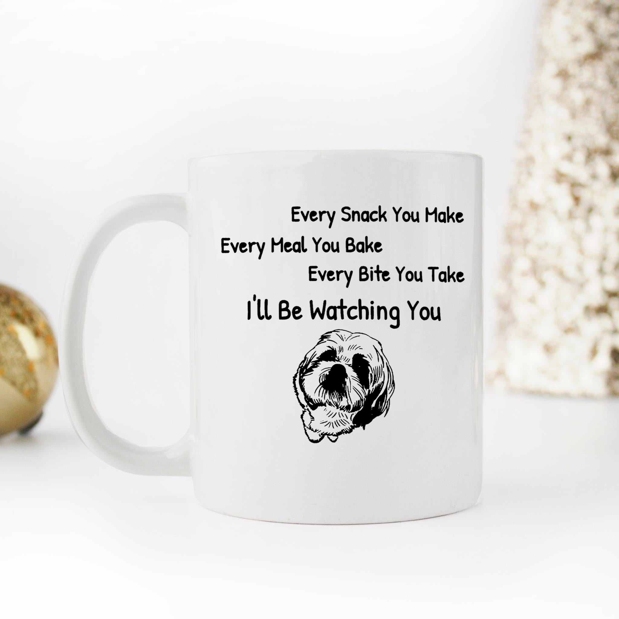 Skitongifts Funny Ceramic Novelty Coffee Mug Shih Tzu – Every Snack You Make Every Meal You Bake I Ll Be Watching You Best For Dog Lover szv4rM6