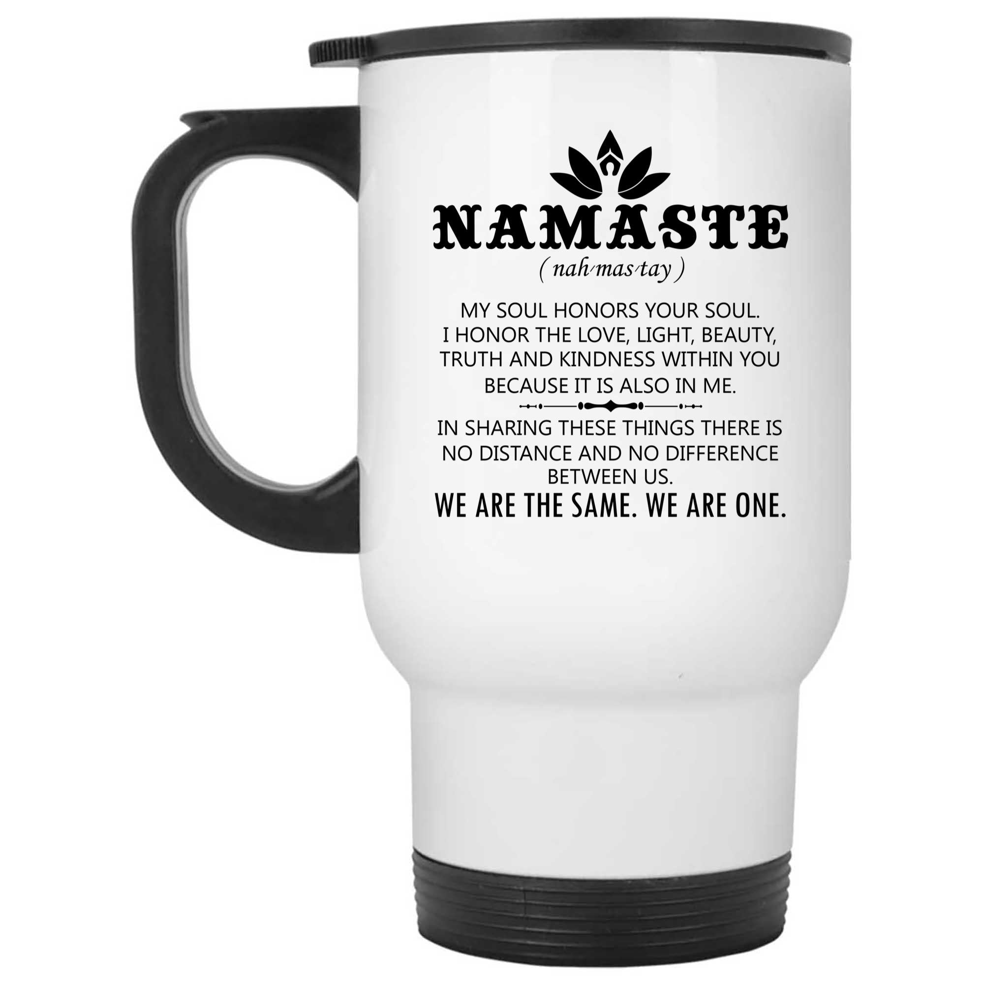 Skitongifts Funny Ceramic Novelty Coffee Mug Funny Yoga My Soul Honors Your Soul Namaste QXzzVbC