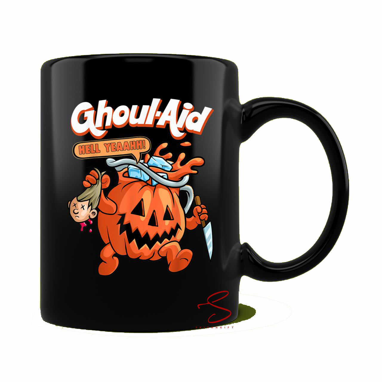 Skitongift Spooky Ceramic Novelty Coffee Mug Funny Halloween Mug Cool Ghoul Aid Funny Ghoul Pumpkin Cute Halloween