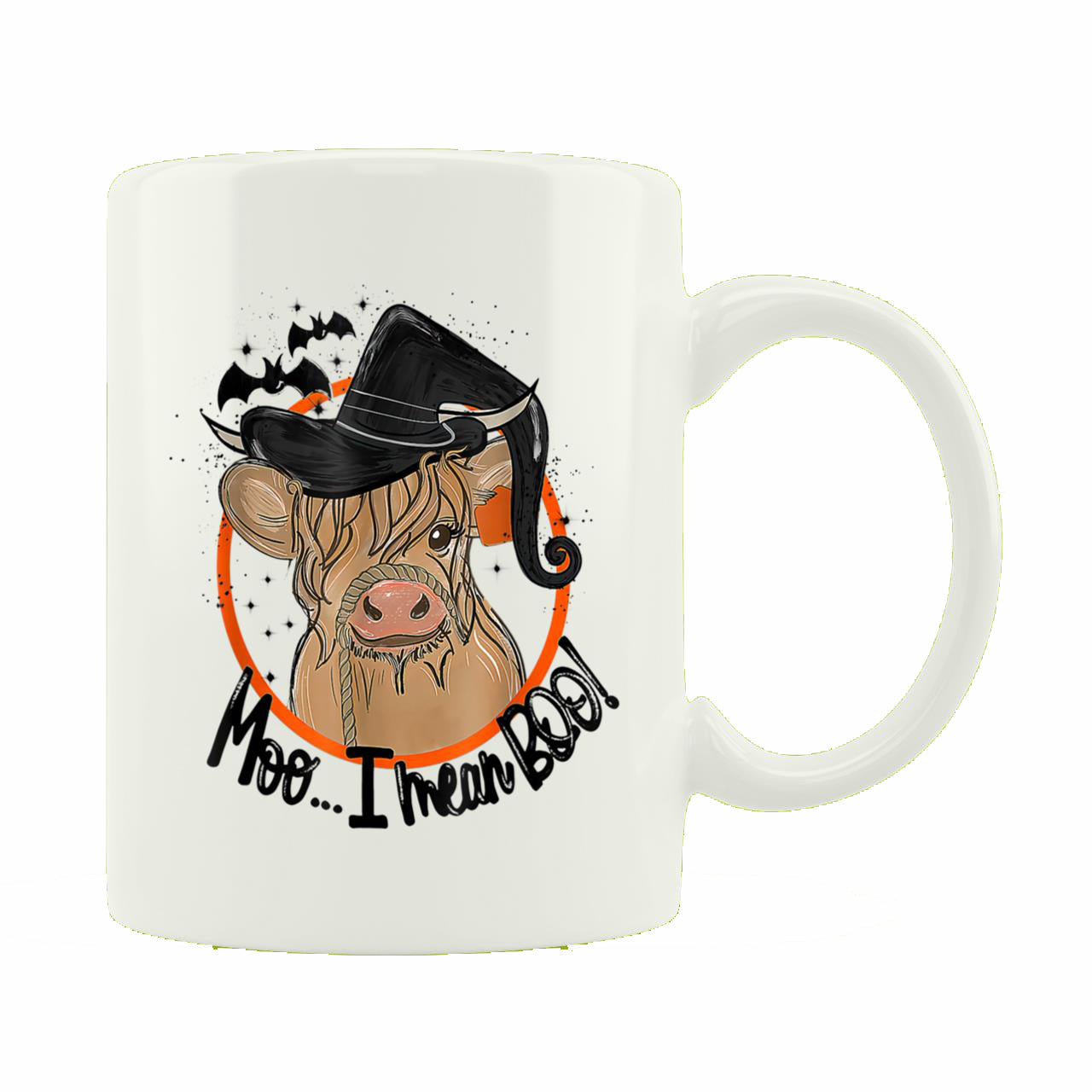 Skitongift Ceramic Novelty Coffee Mug Funny Spooky Halloween Mug Funny Cow Witch Spooky Halloween Moo I Mean Boo