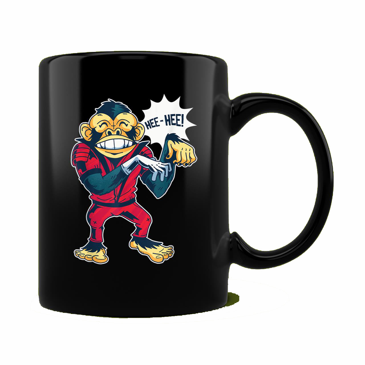 Skitongift Ceramic Novelty Coffee Mug Funny Spooky Halloween Mug He He Monkey Thriller Spooky Halloween