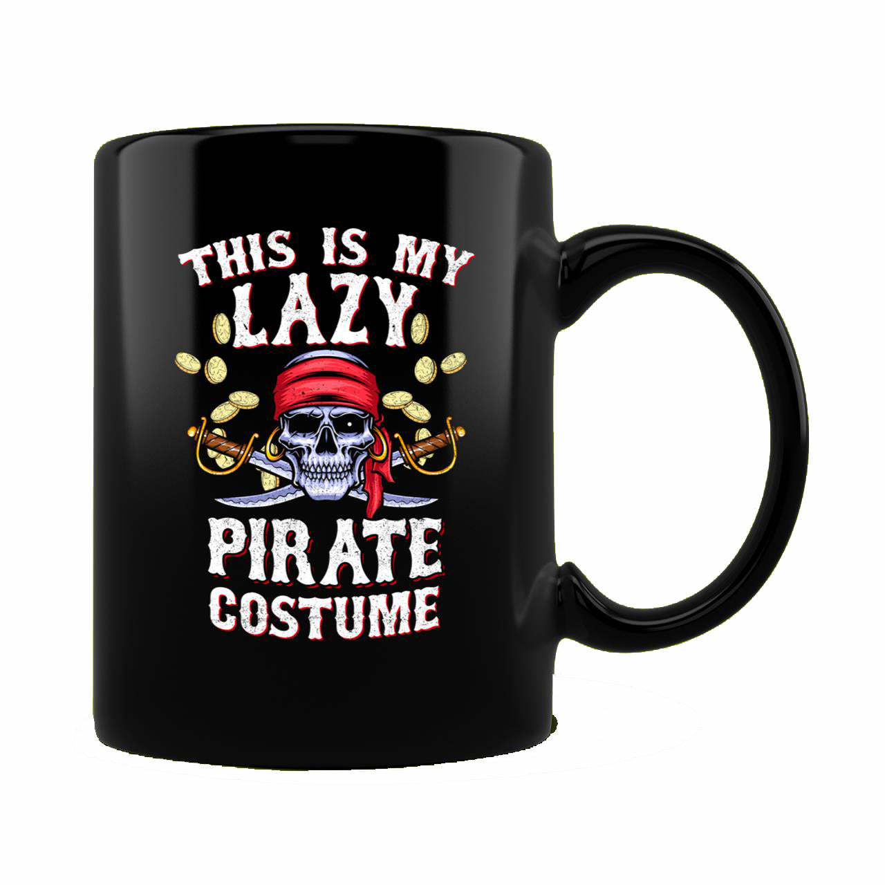 Skitongift Ceramic Novelty Coffee Mug Funny Spooky Halloween Mug This Is My Lazy Pirate