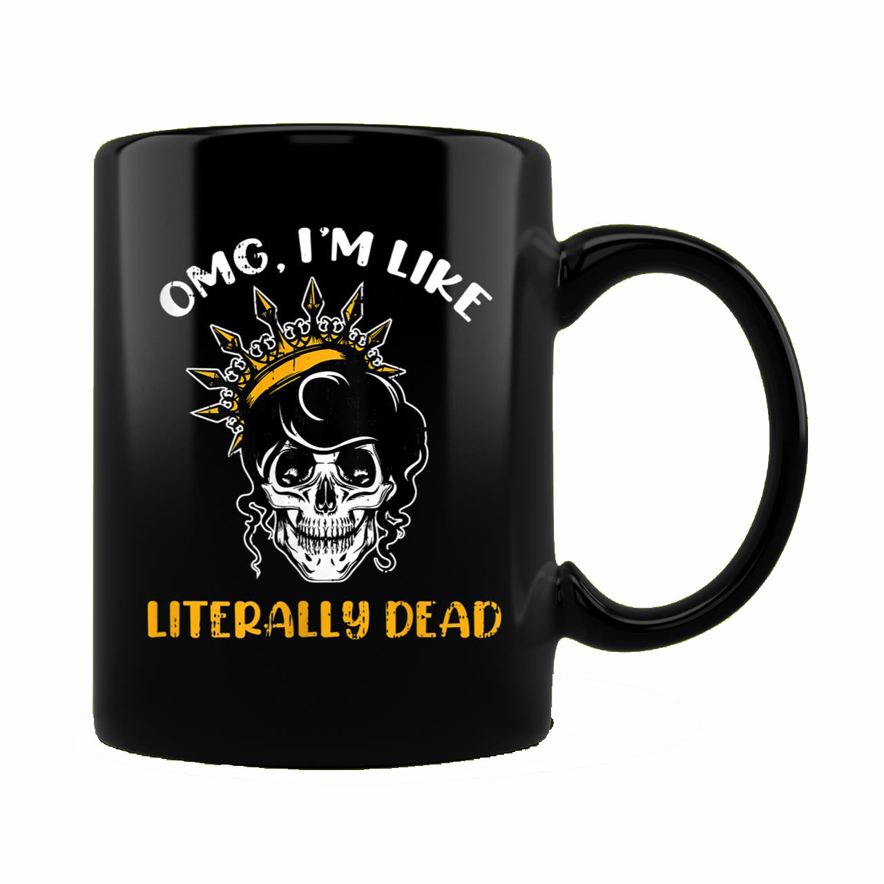 Skitongift Ceramic Novelty Coffee Mug Funny Spooky Halloween Mug Womens Literally Dead Skull Queen Funny Spooky Halloween Gifts