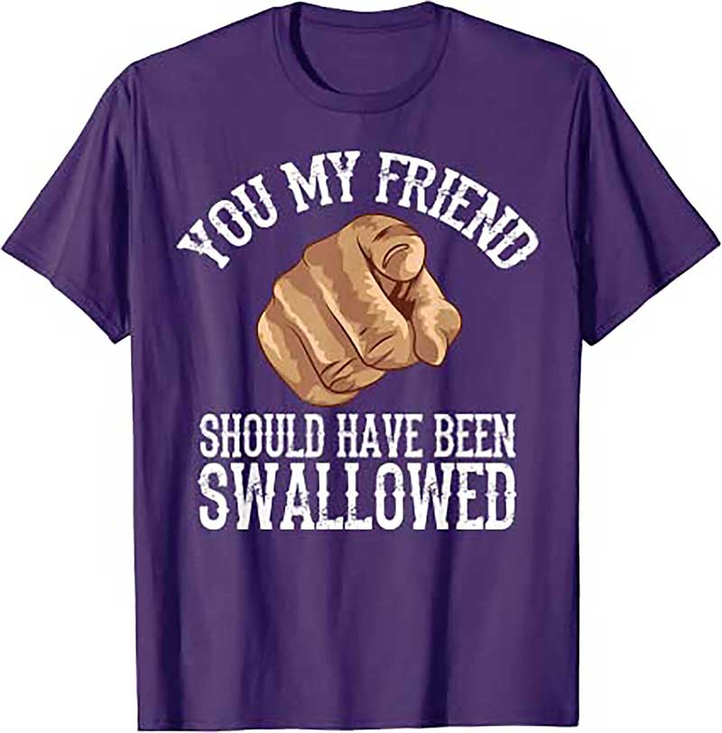 Skitongift Funny Inappropriate Adult You My Friend Should Have Been Swallowed Humor Sarcastic T Shirt