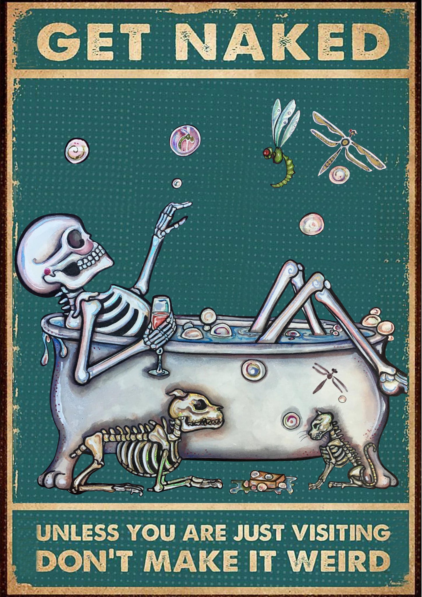 Funny Sleketon Wash Get Naked Skeleton-TT0708