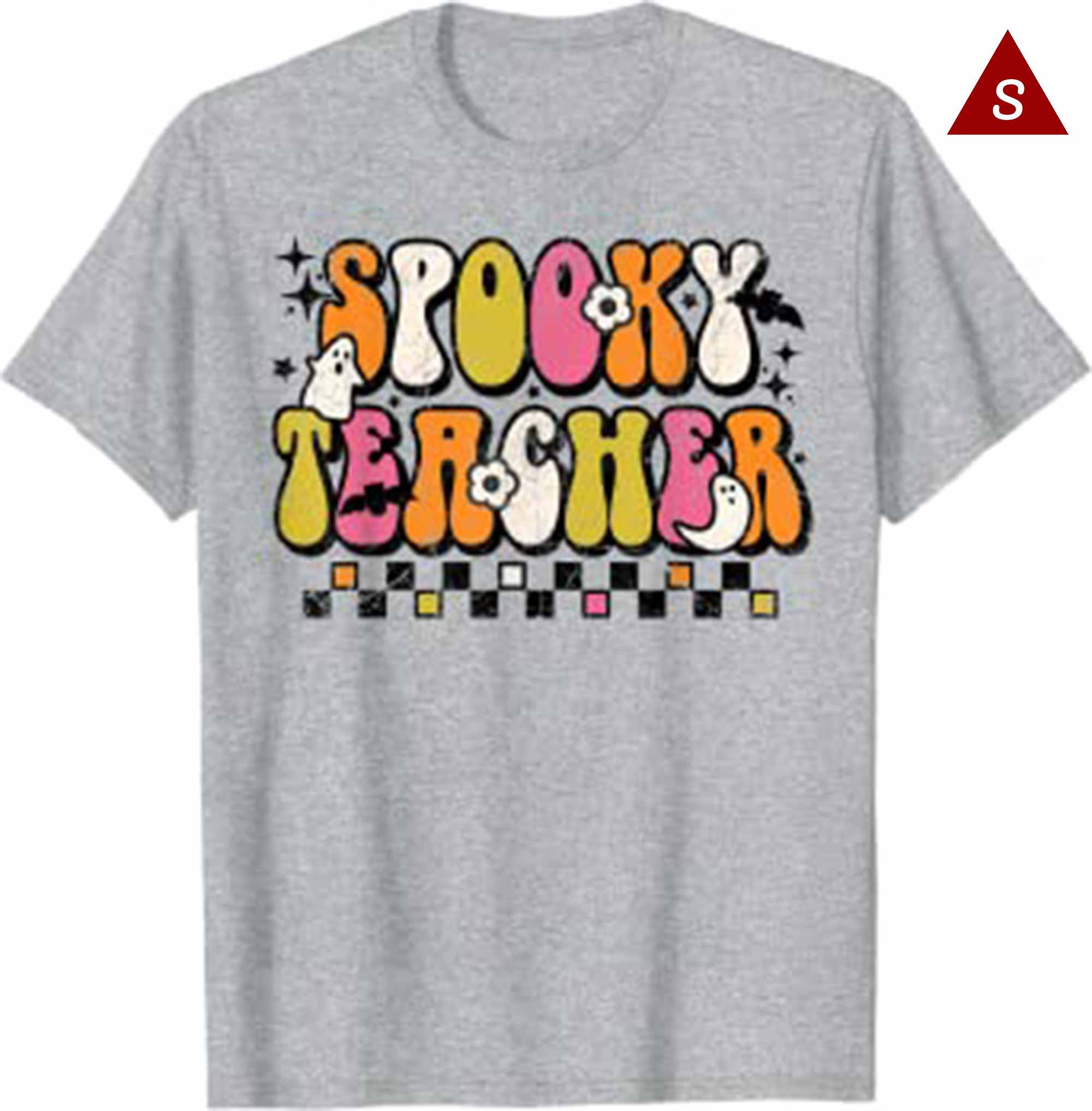 Funny Spooky Season Retro Spooky Teacher Halloween Costume T Shirt