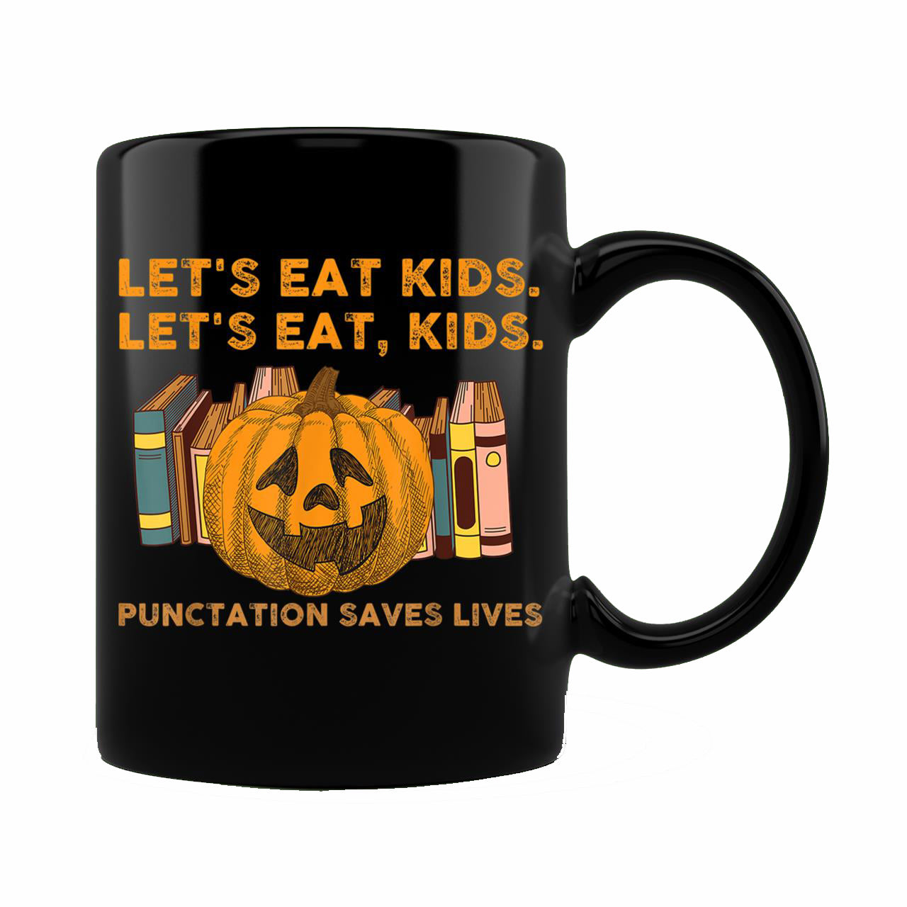 Skitongift Ceramic Novelty Coffee Mug Funny Teachers Spooky Halloween Pumpkin Mug