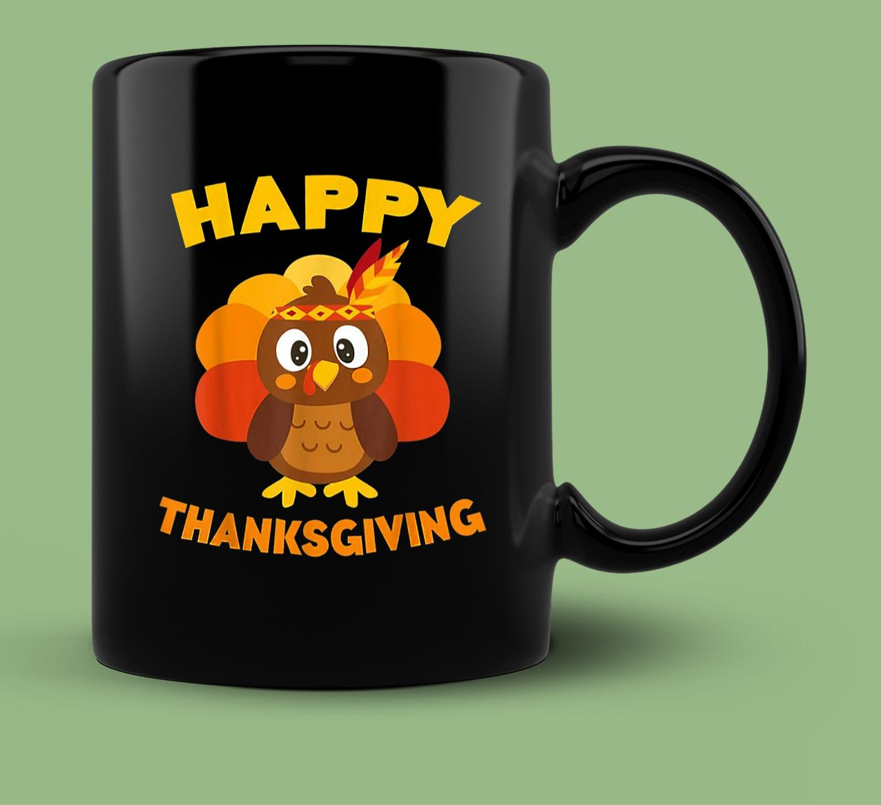Skitongift Ceramic Novelty Coffee Mug Funny Thanksgiving Mug Happy Thanksgiving