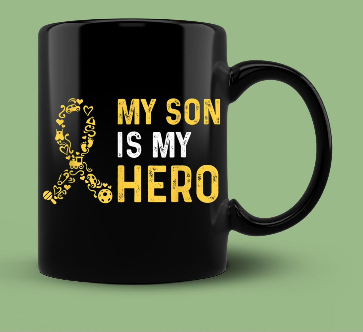 Skitongift Ceramic Novelty Coffee Mug Funny Thanksgiving Mug My Son Is My Hero