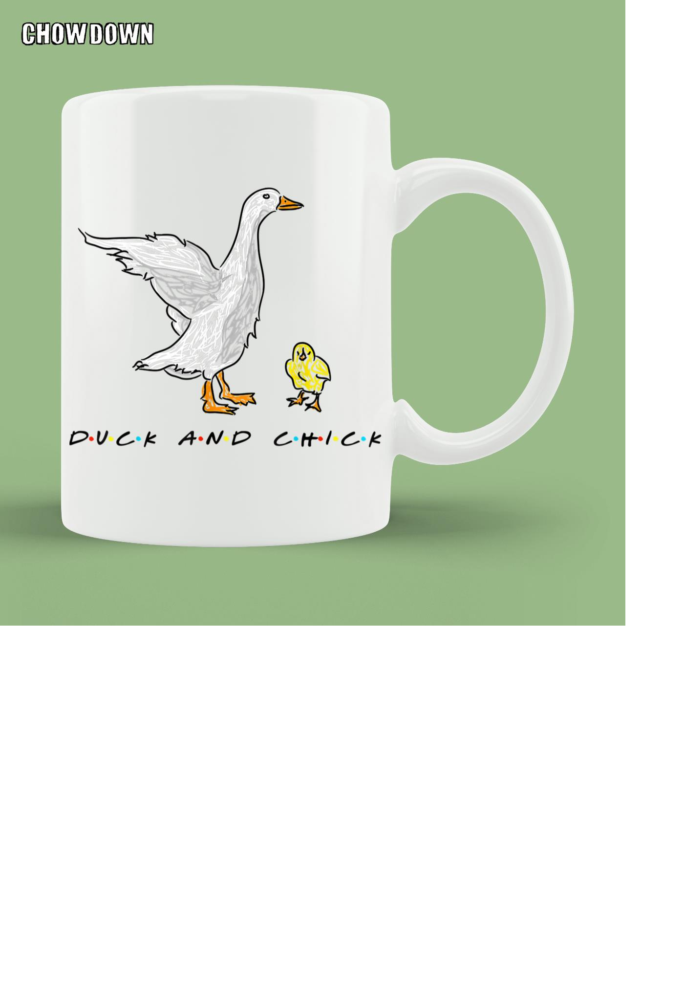 Skitongift Ceramic Novelty Coffee Mug Funny Thanksgiving Mugs Duck And Chick Funny Quote