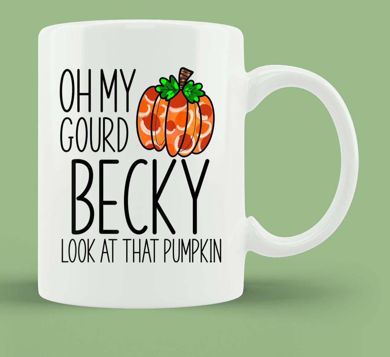 Skitongift Ceramic Novelty Coffee Mug Funny Thanksgiving Mugs Oh My Gourd Becky Look At That Pumpkin Funny Fall Halloween