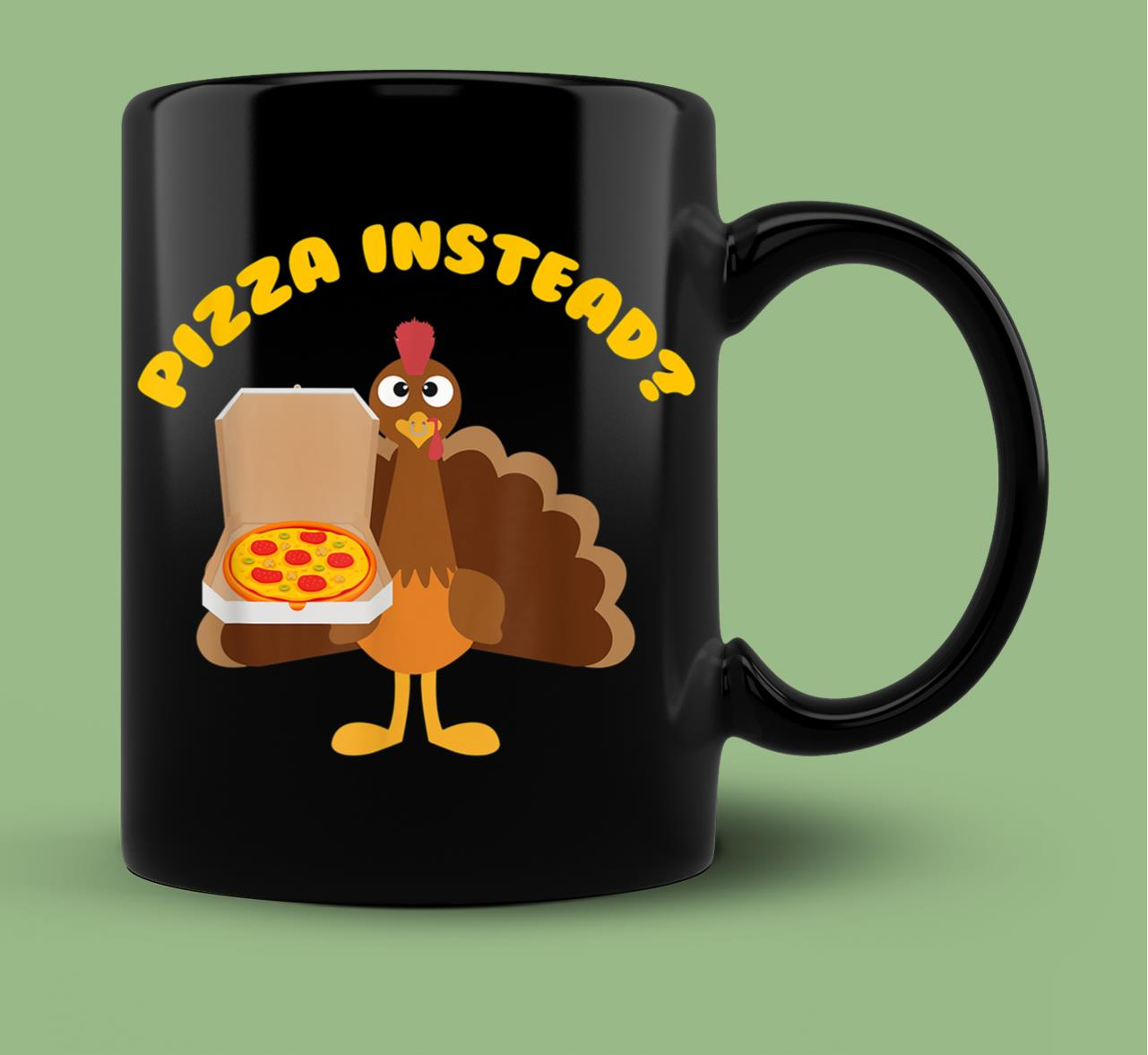 Skitongift Ceramic Novelty Coffee Mug Funny Thanksgiving Mugs Turkey Lets Have Pizza Instead Funny Thanksgiving Gift