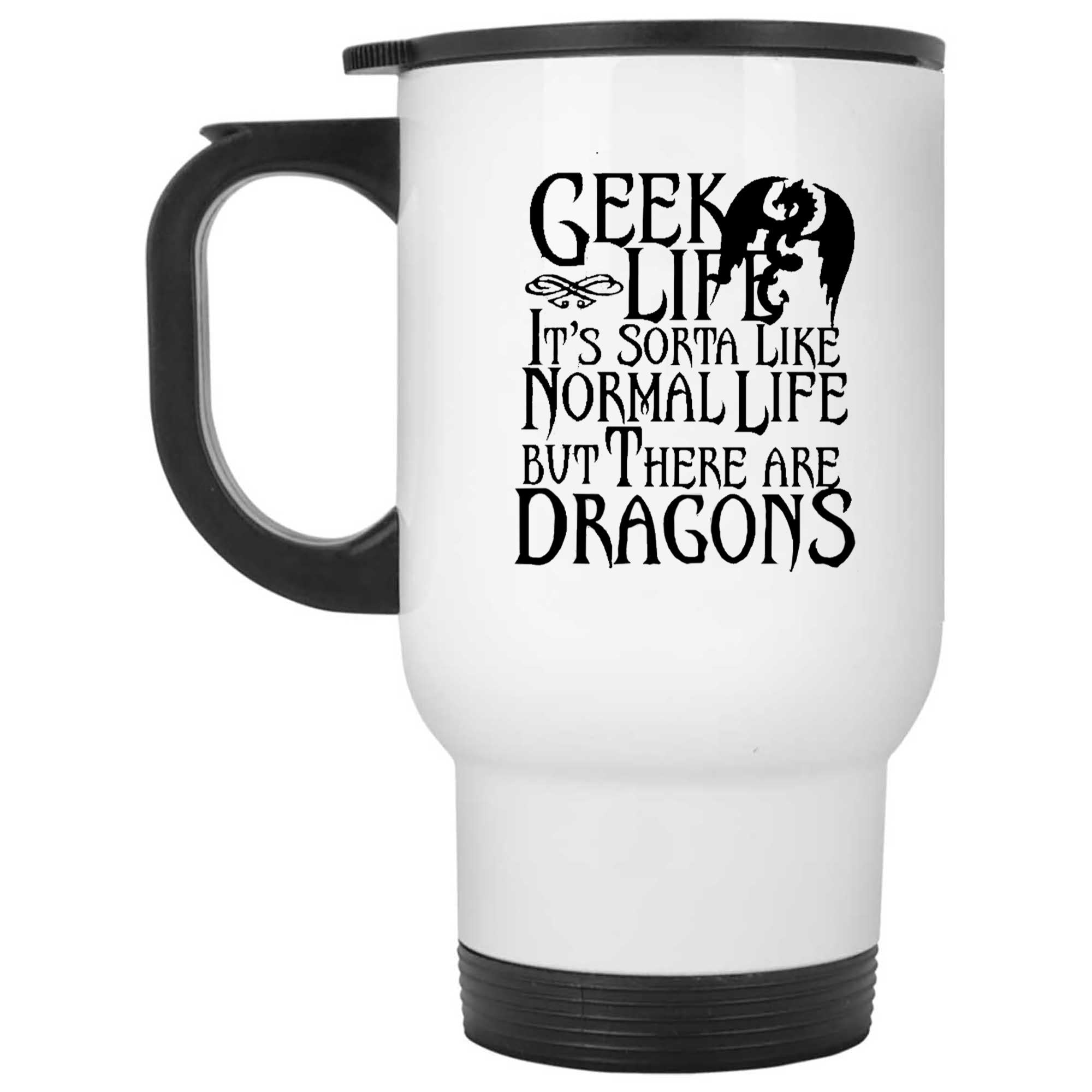 Skitongifts Funny Ceramic Novelty Coffee Mug Geek Life Its Like Normal Life Except With Dragons Gamer Dungeon Nerd IkyWrrz