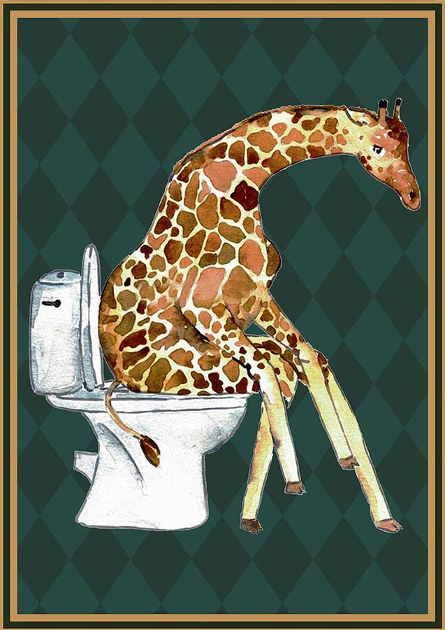 Giraffe Sitting On A Toilet-TT0510