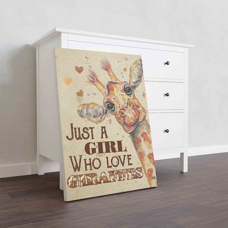 Skitongifts Wall Decoration, Home Decor, Decoration Room Giraffes Just A Girl Who Loves Giraffes-TT0101