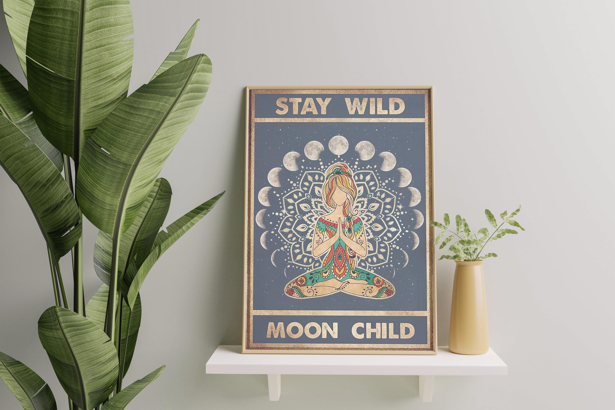 Girl Stay Wild Moon Child Vintage Retro Illustration Art-TT1008